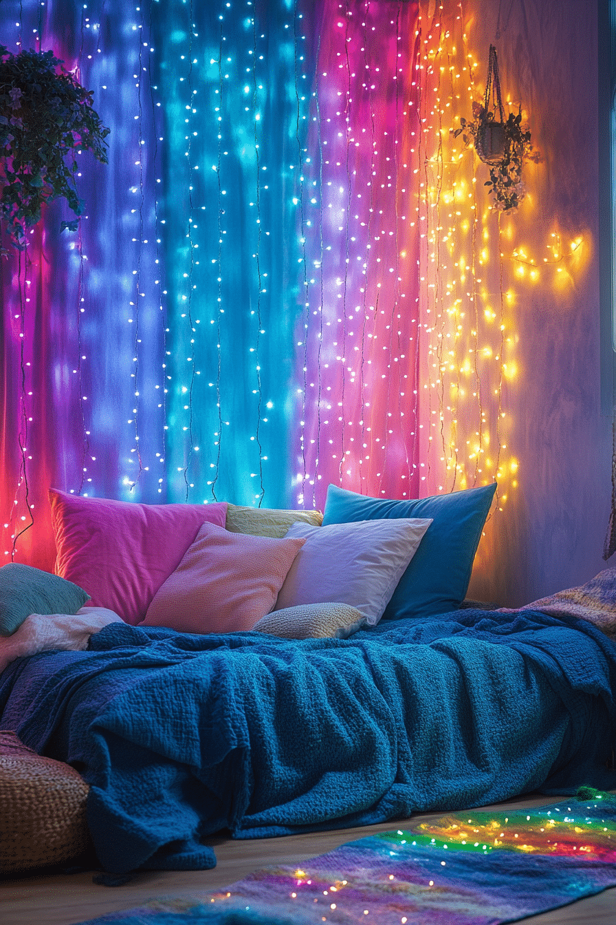 Boho Fairy Lights Bedroom Ideas