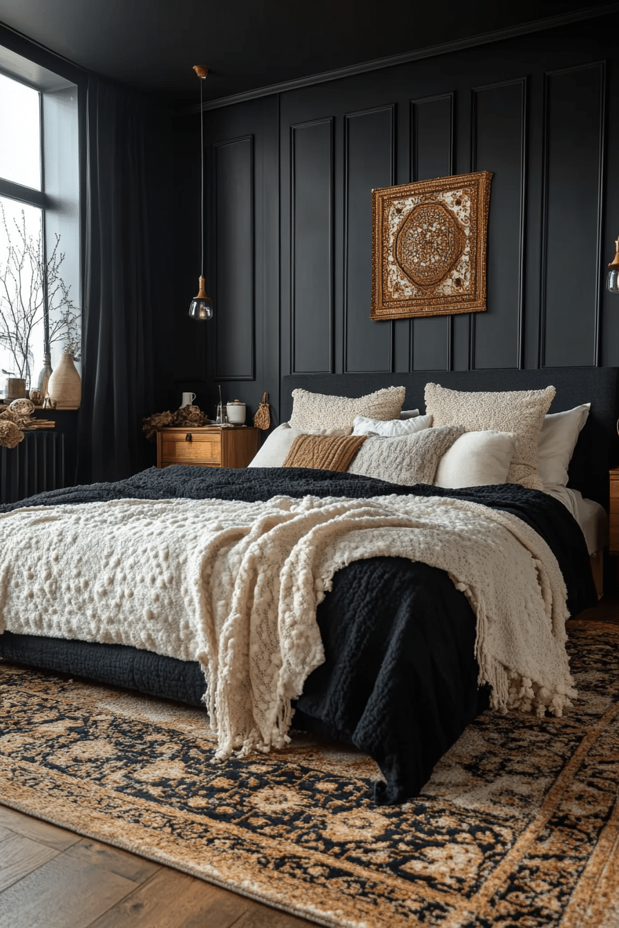 Monochrome Boho Bedroom