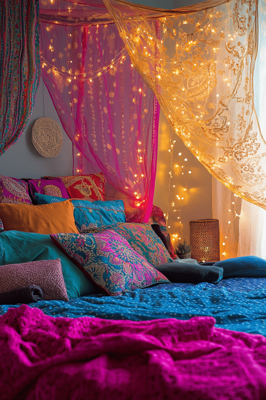 Boho Bedroom with Canopy