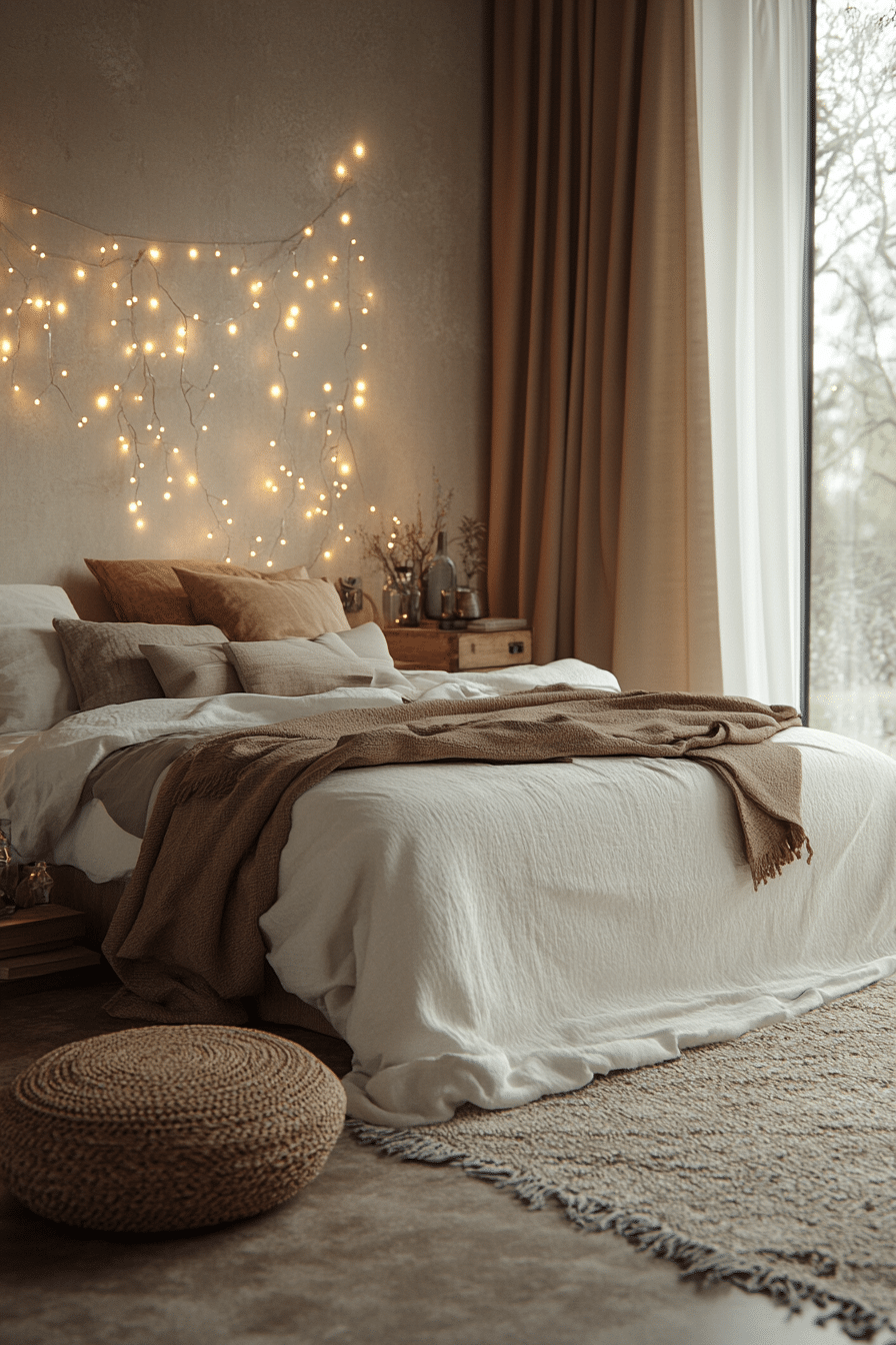 Boho Fairy Lights Bedroom Ideas