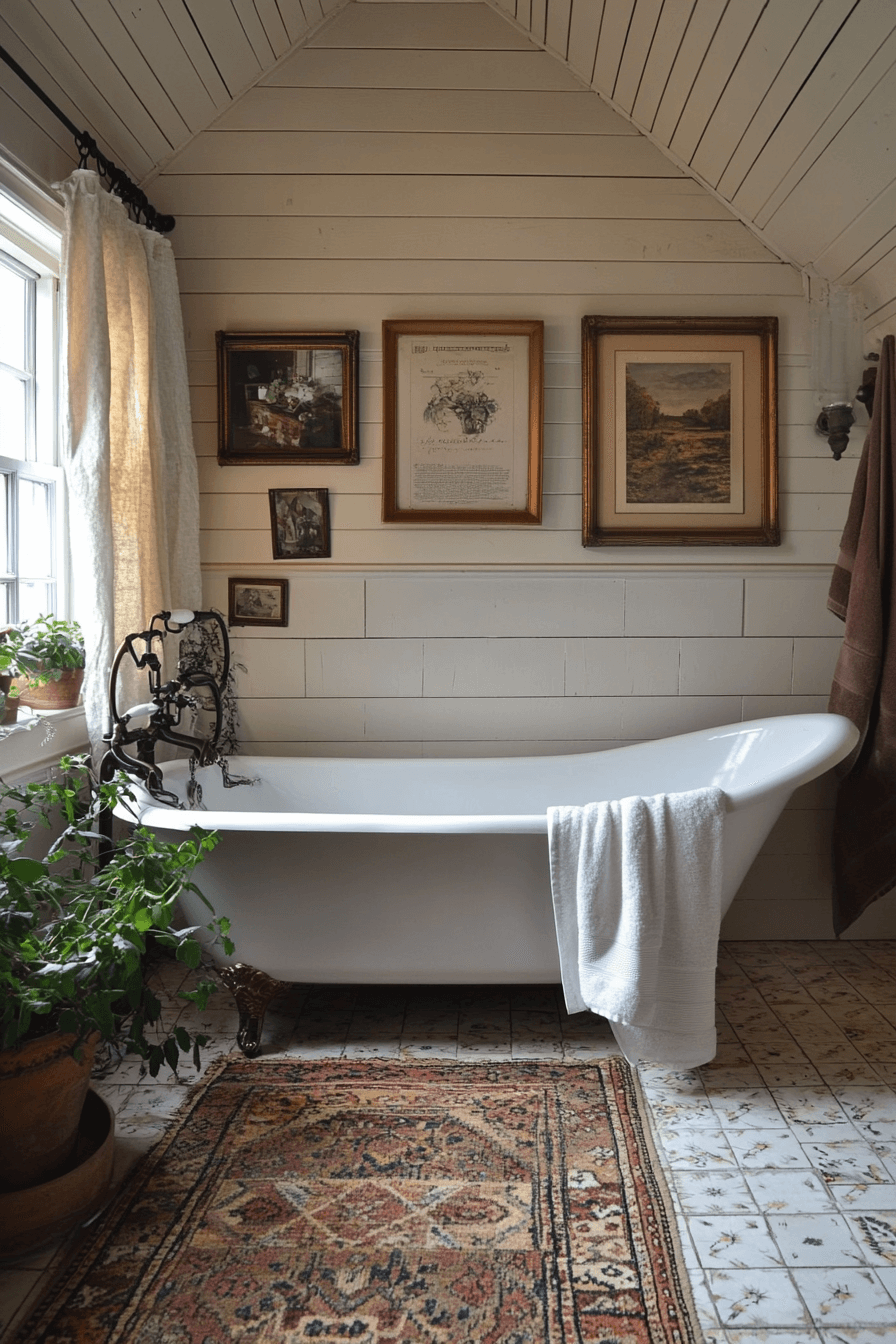 Small Bathroom With Tub And Shower Combo Farmhouse