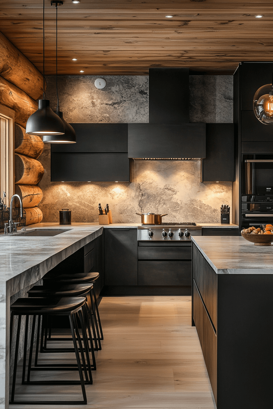 log home kitchens
