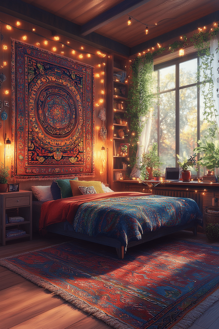 Boho Fairy Lights Bedroom Ideas