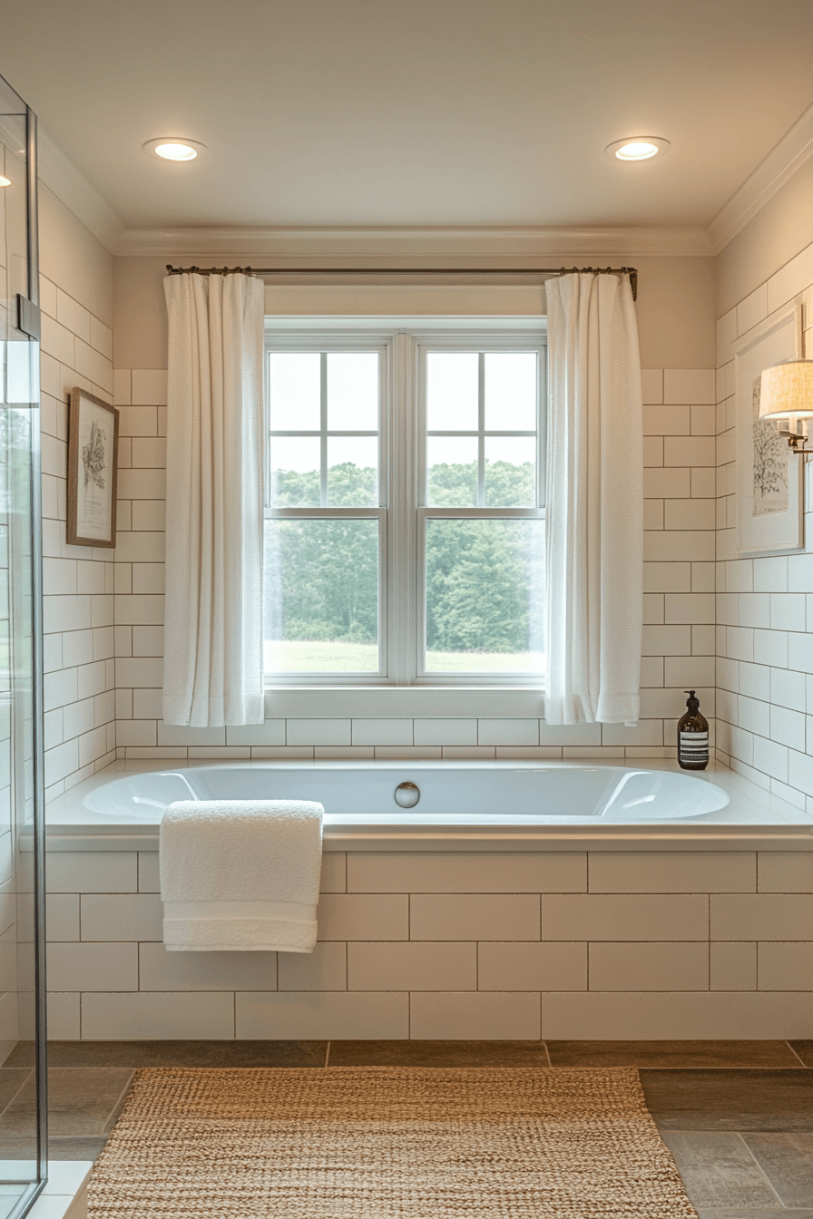 Small Bathroom With Tub And Shower Combo Farmhouse