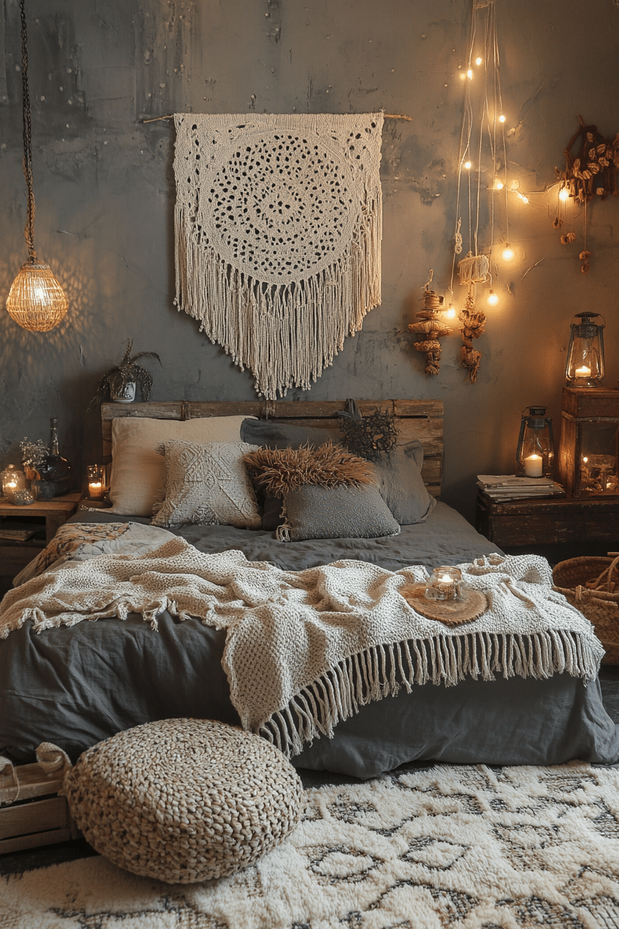 Monochrome Boho Bedroom