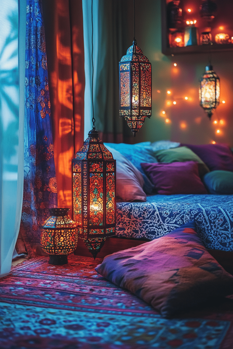 Boho Fairy Lights Bedroom Ideas