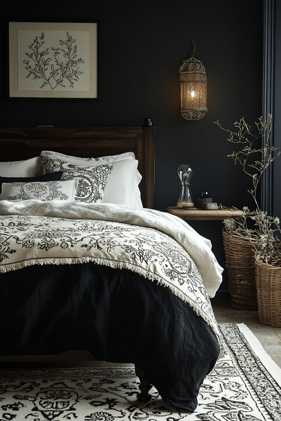 Monochrome Boho Bedroom