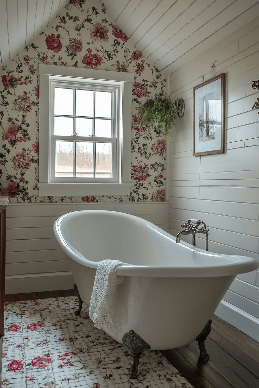 Small Bathroom With Tub And Shower Combo Farmhouse