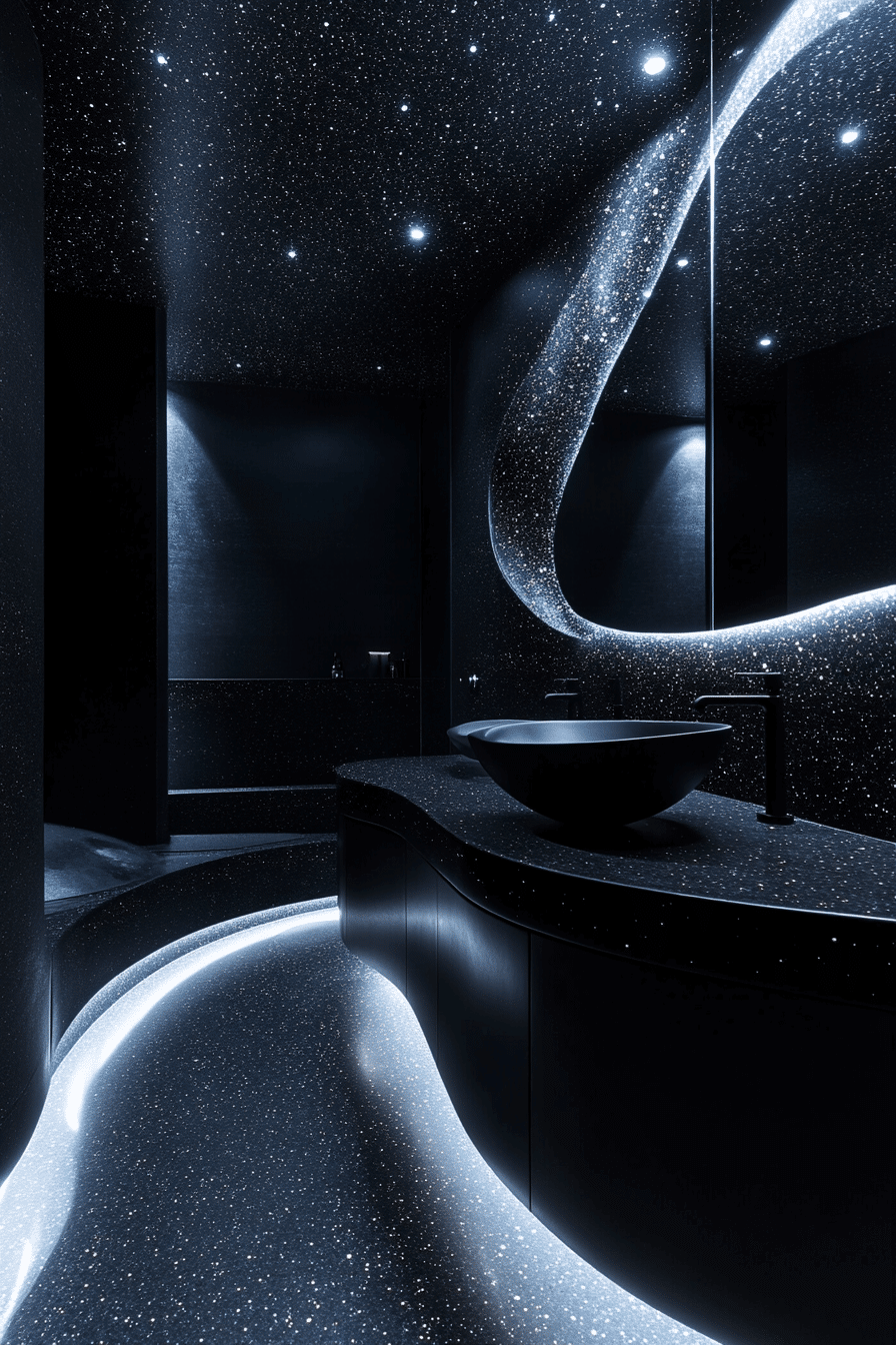 black bathroom