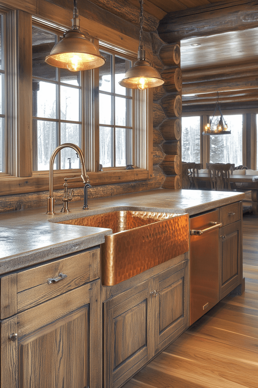 log home kitchens