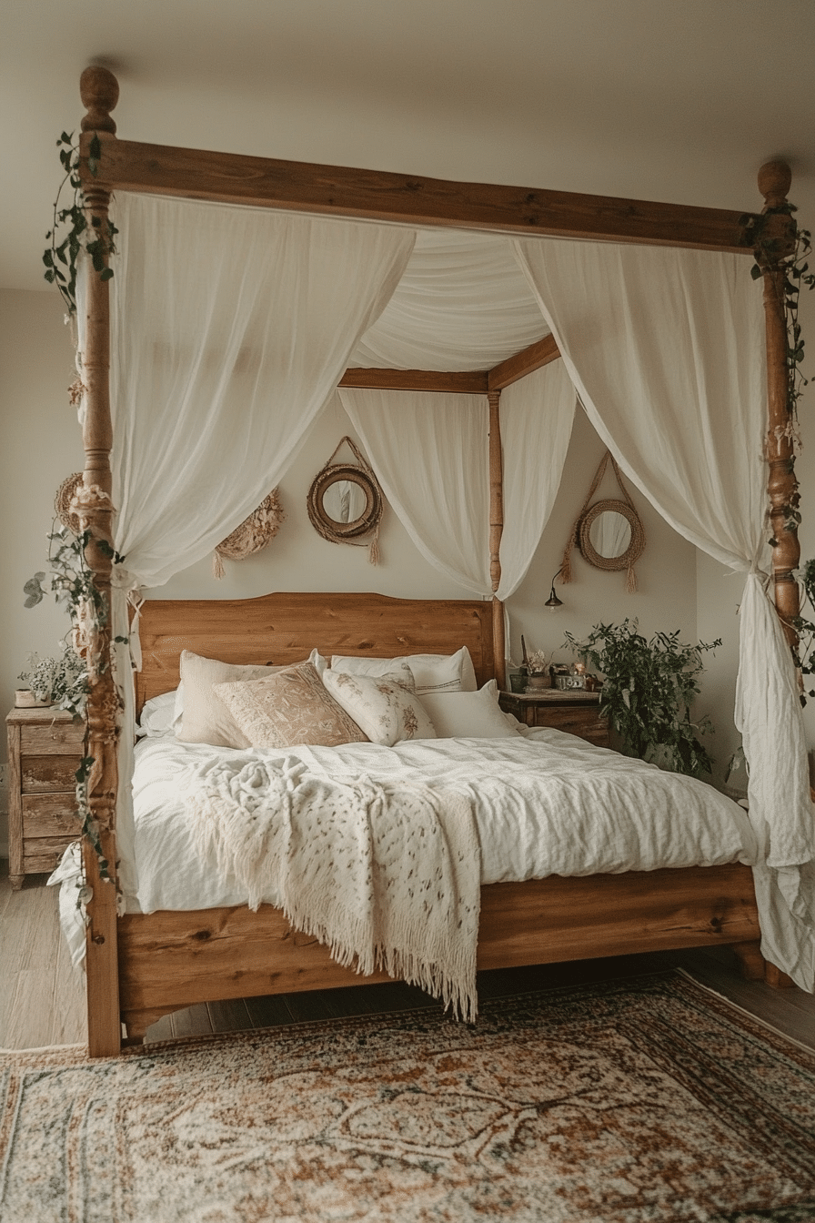 Boho Bedroom with Canopy