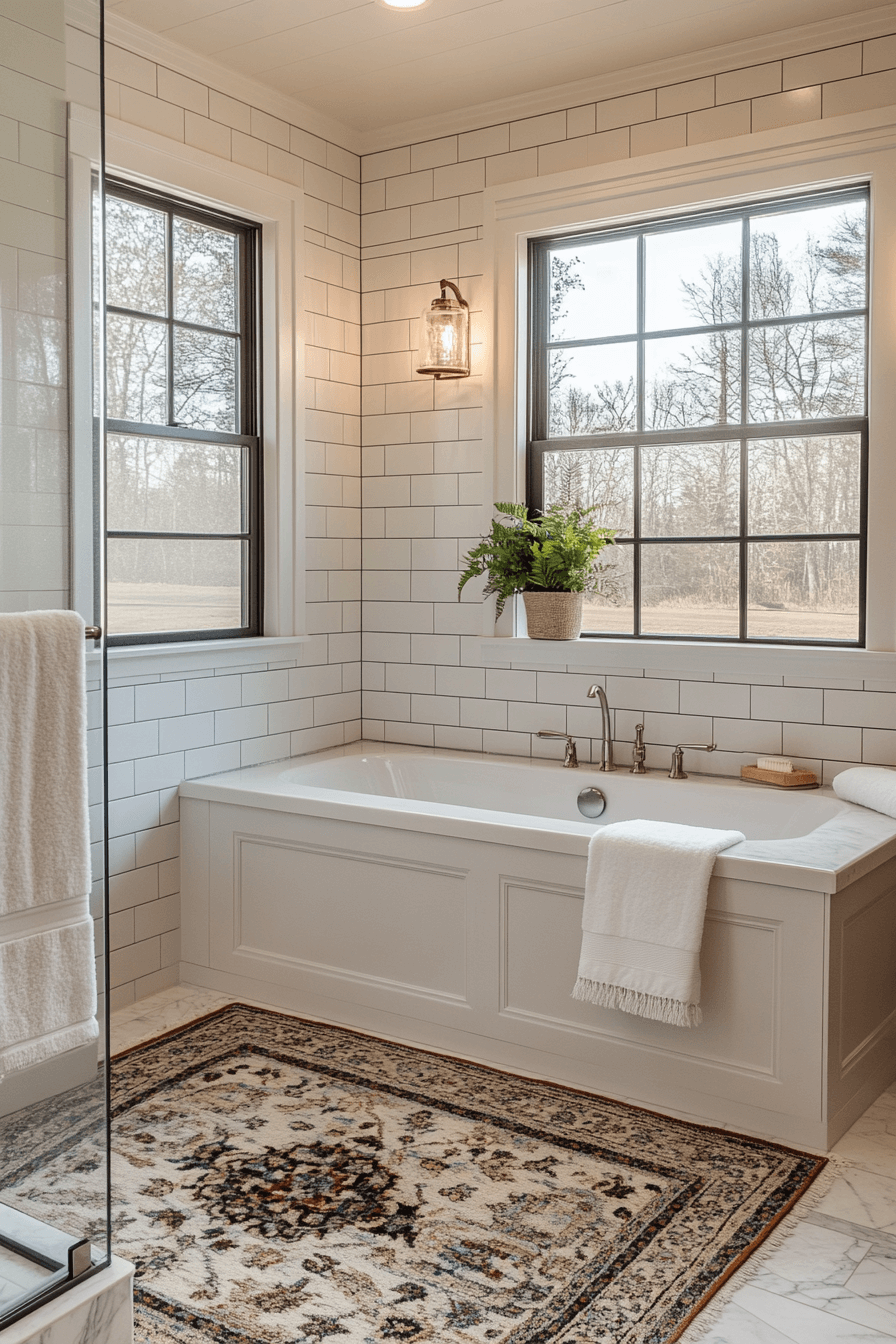 Small Bathroom With Tub And Shower Combo Farmhouse