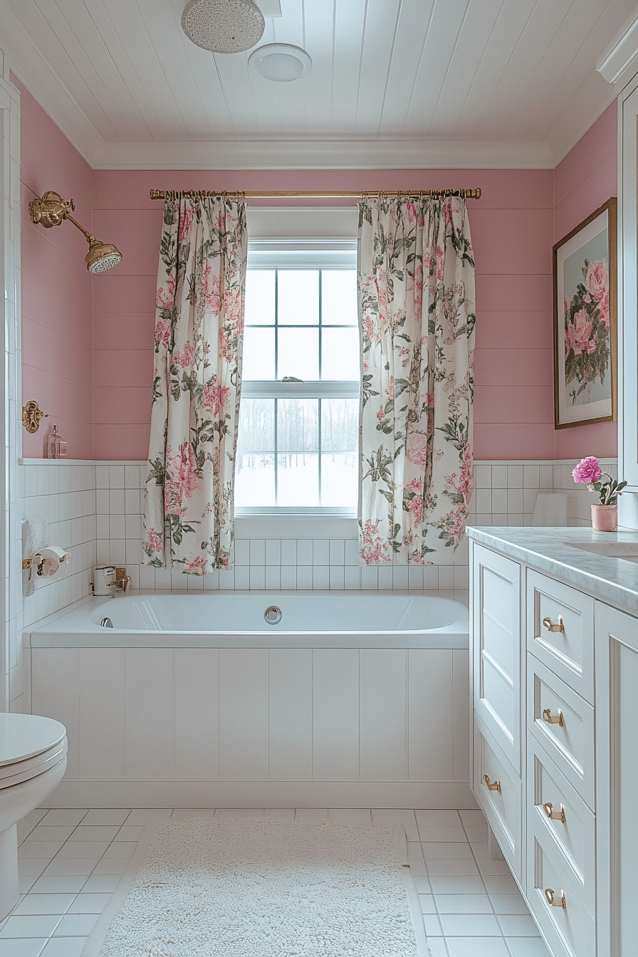 Small Bathroom With Tub And Shower Combo Farmhouse