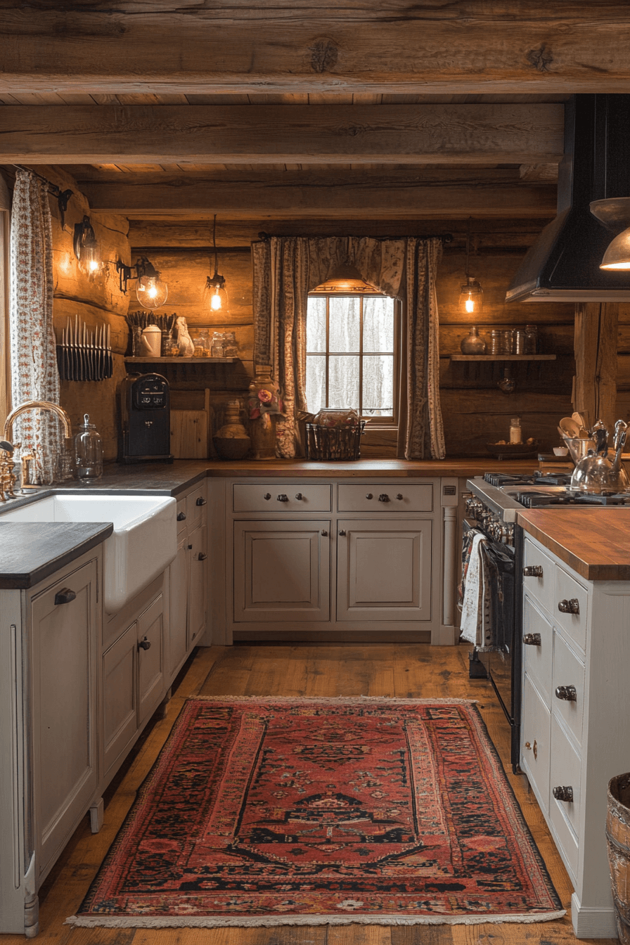 log home kitchens