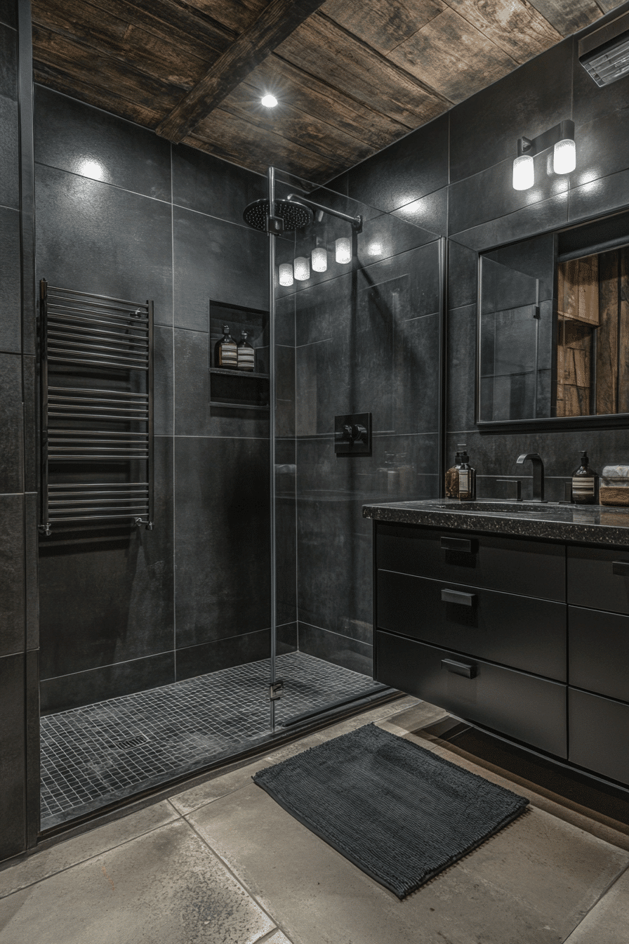 black bathroom