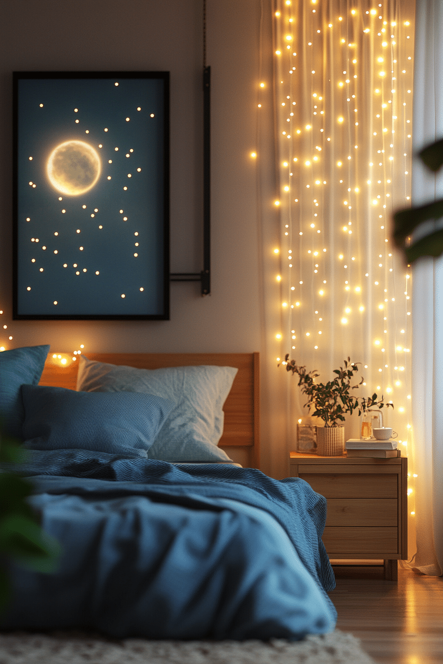 Boho Fairy Lights Bedroom Ideas