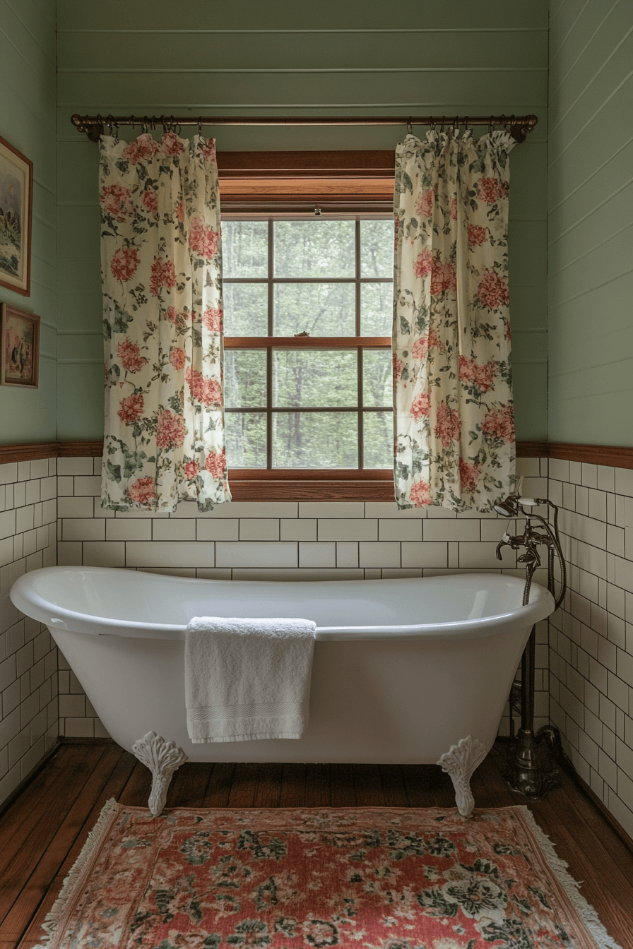 Small Bathroom With Tub And Shower Combo Farmhouse