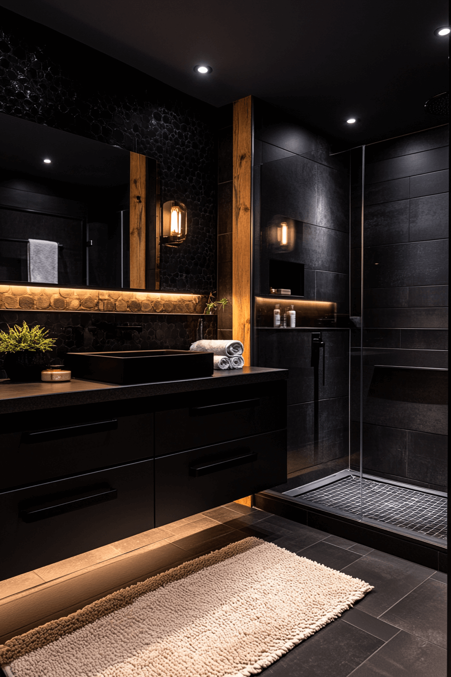 black bathroom