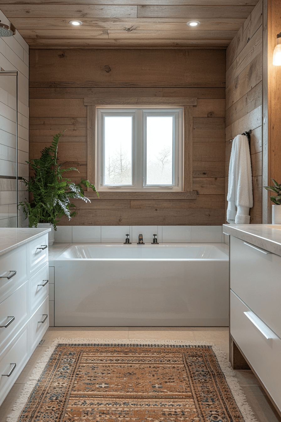 Small Bathroom With Tub And Shower Combo Farmhouse