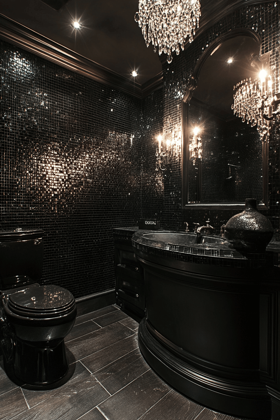 black bathroom