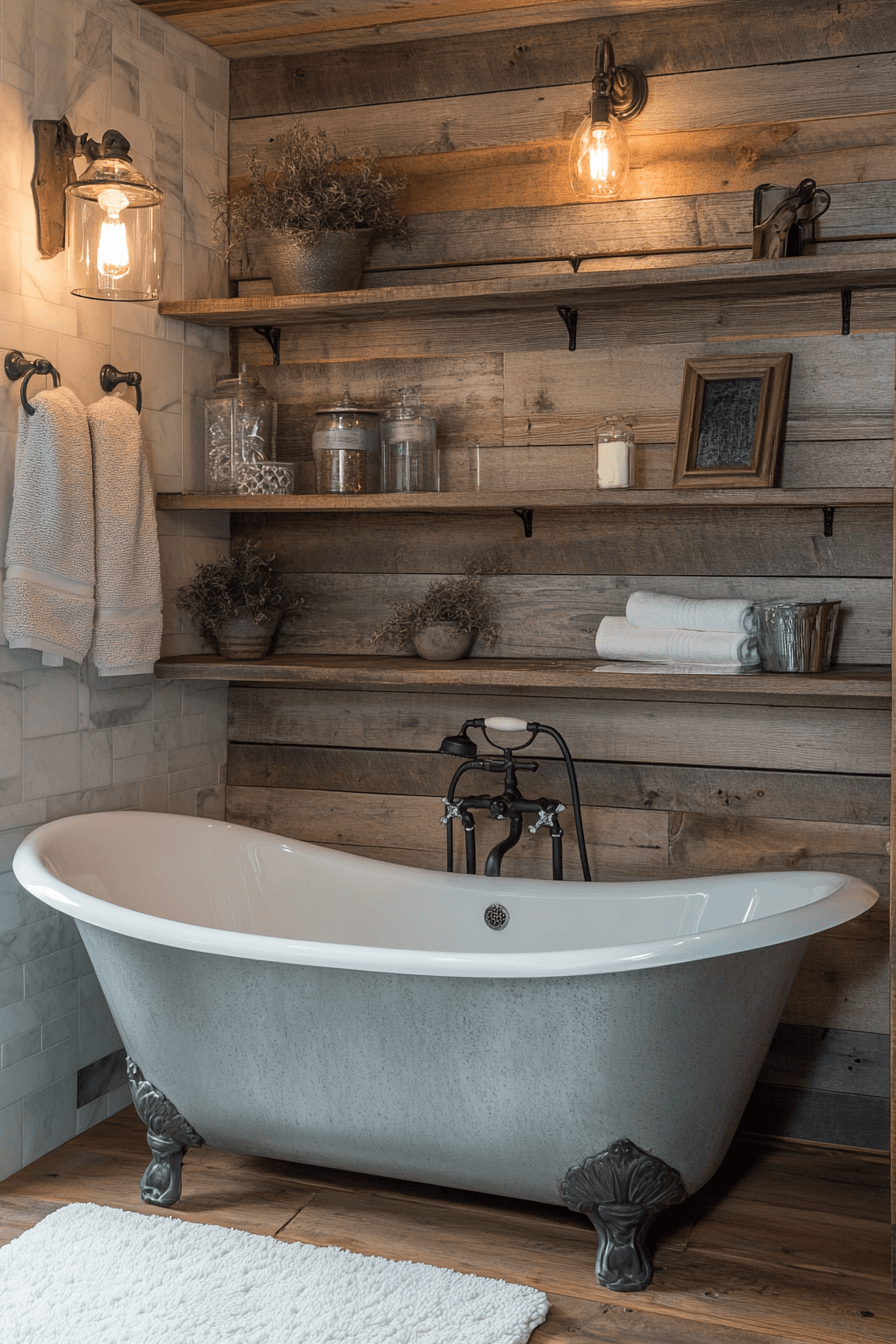 Small Bathroom With Tub And Shower Combo Farmhouse