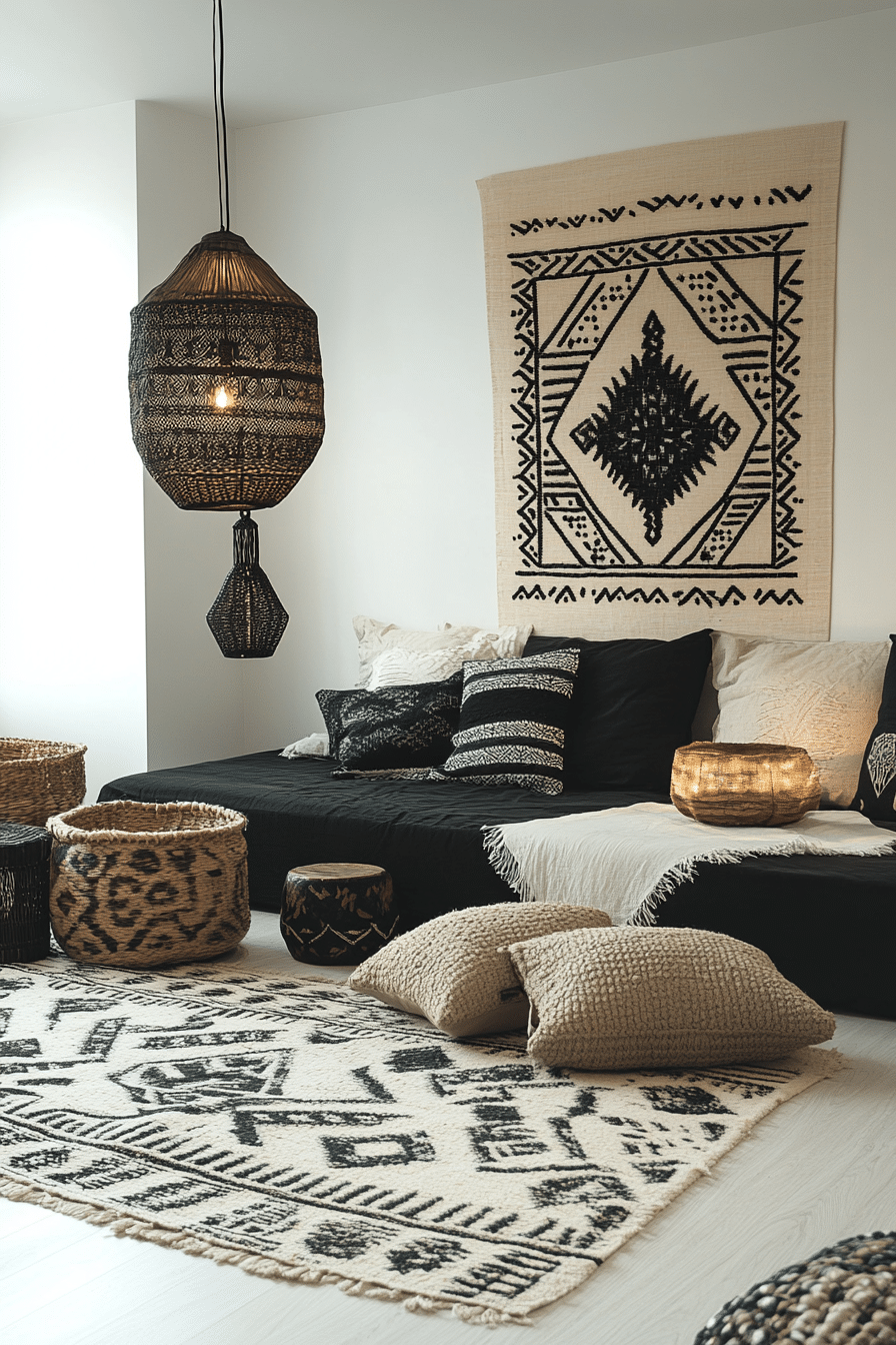 Monochrome Boho Bedroom