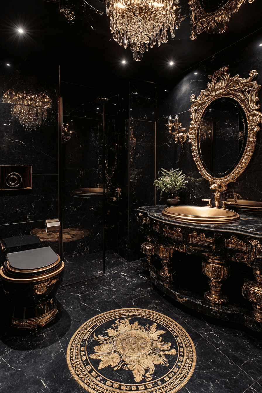 black bathroom