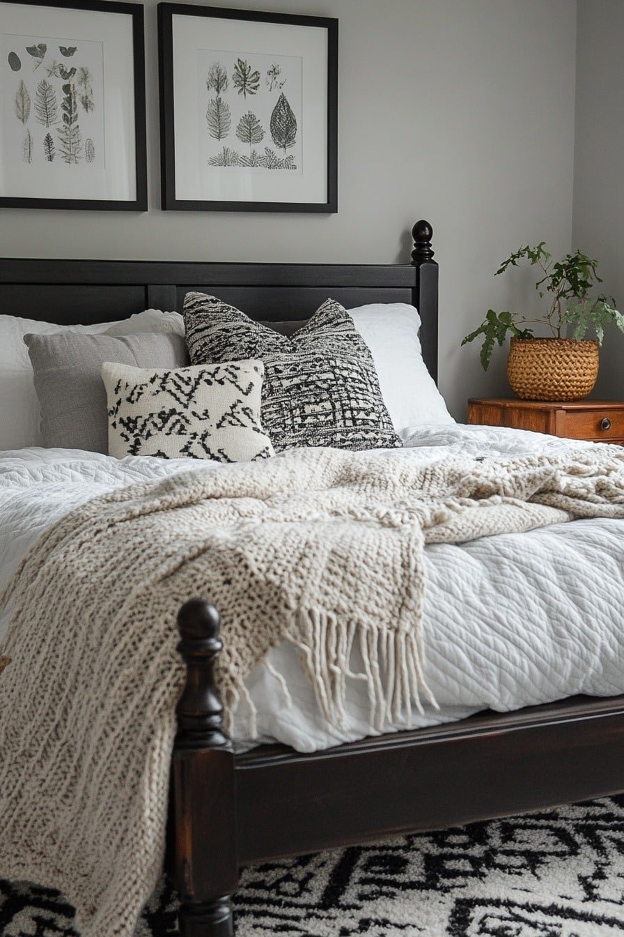 Monochrome Boho Bedroom