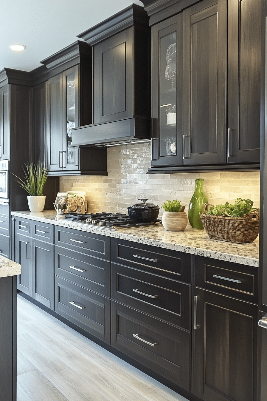 brown kitchen cabinets