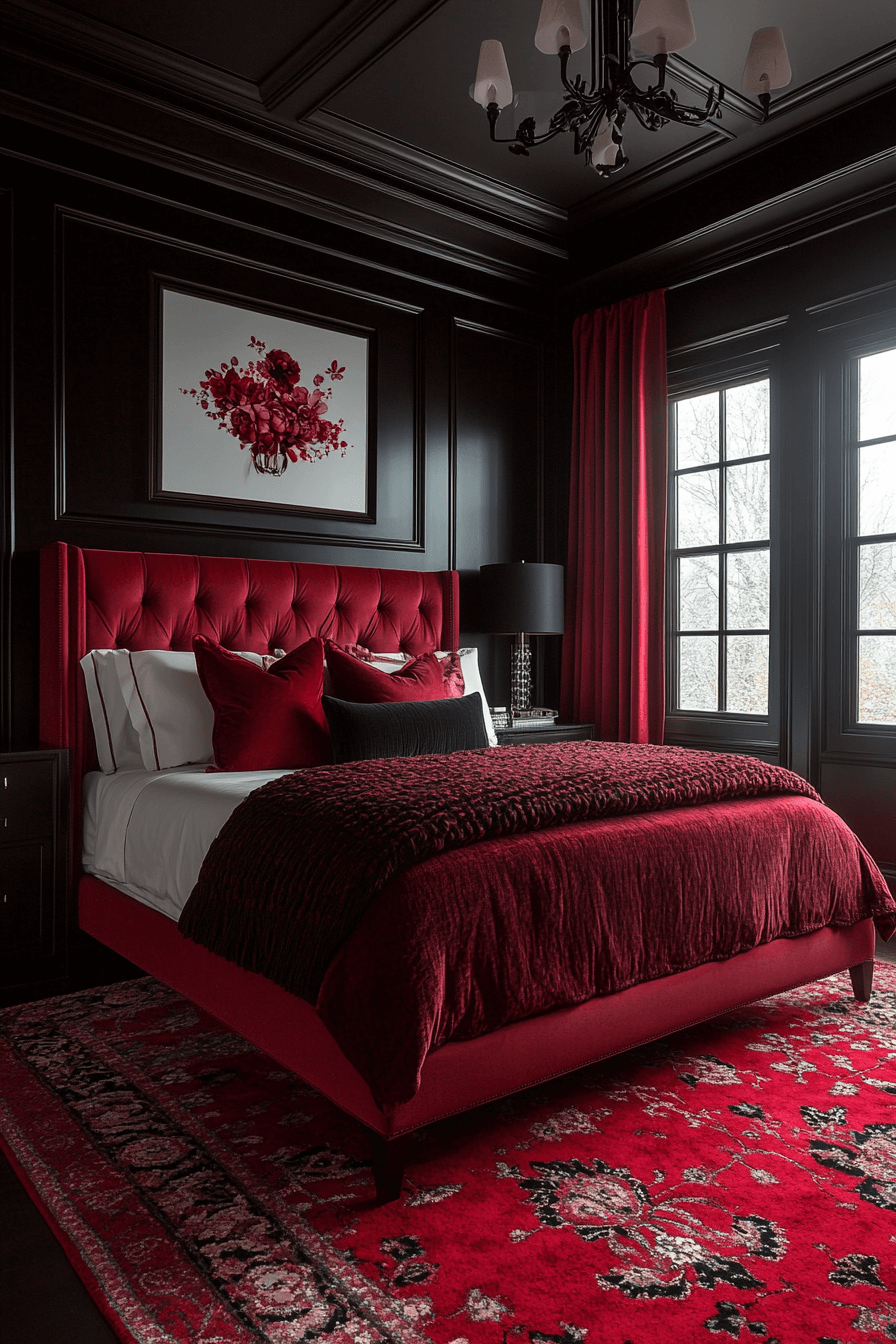 Red and black bedroom ideas