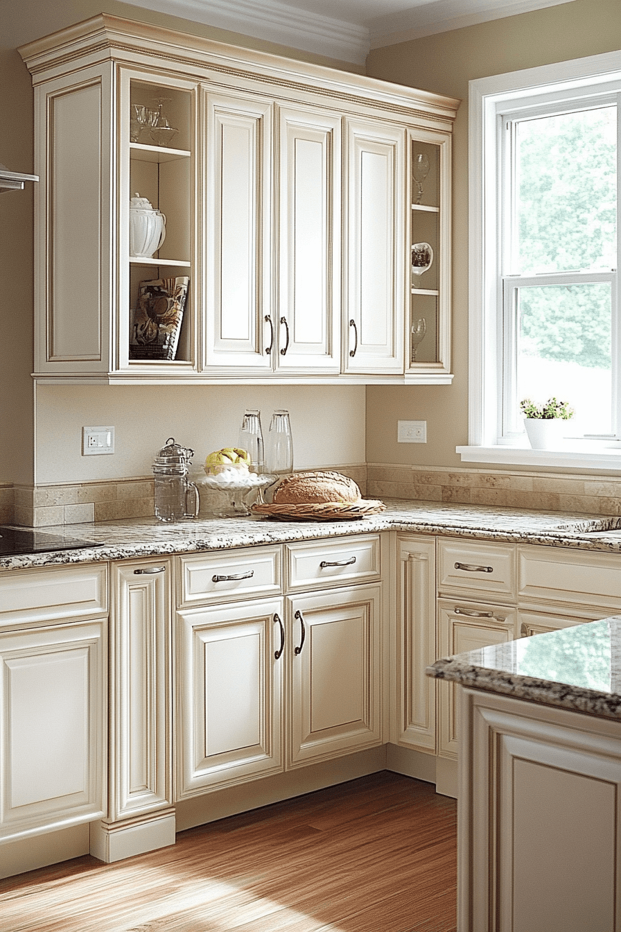 antique white kitchen cabinets