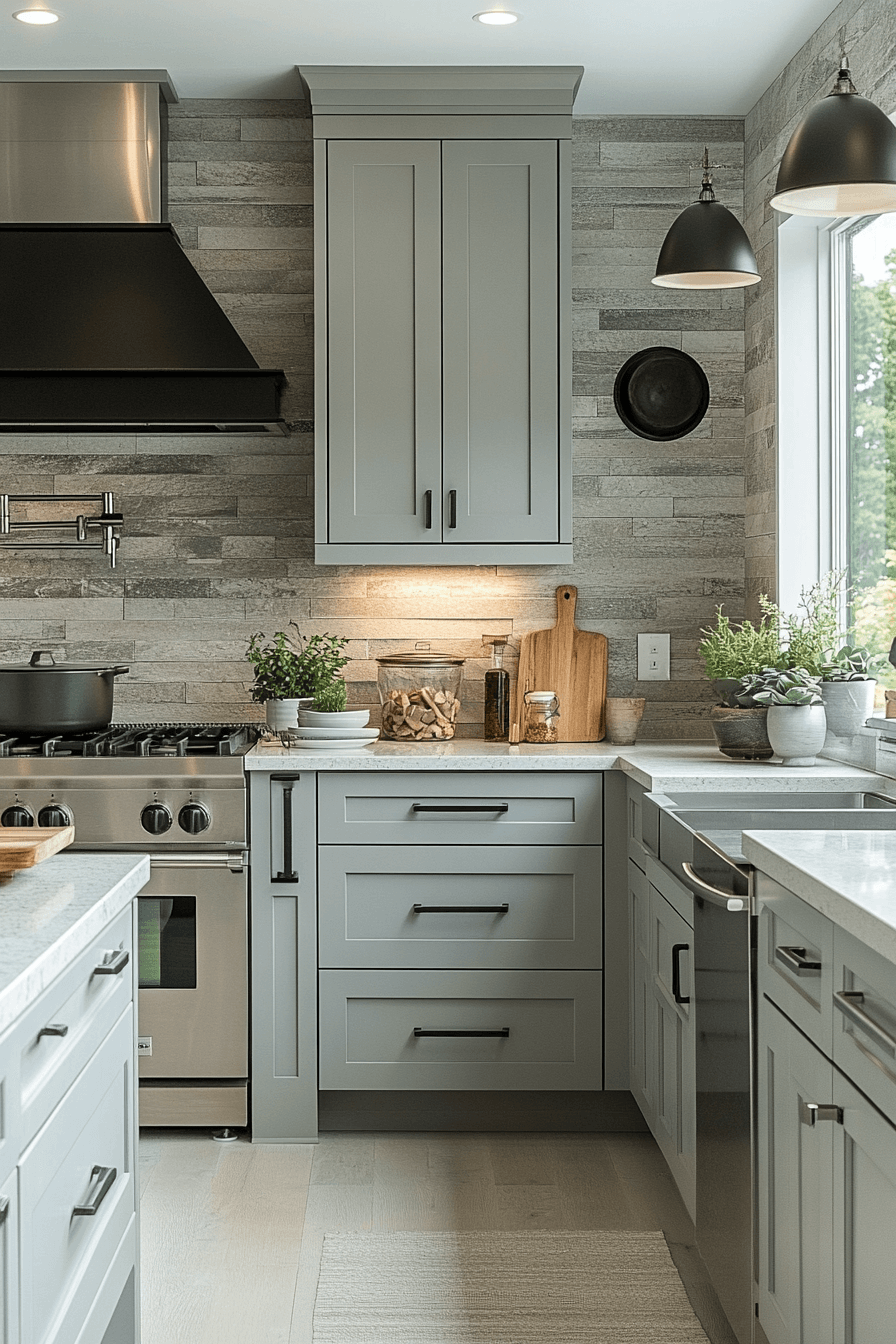 light gray kitchen cabinets