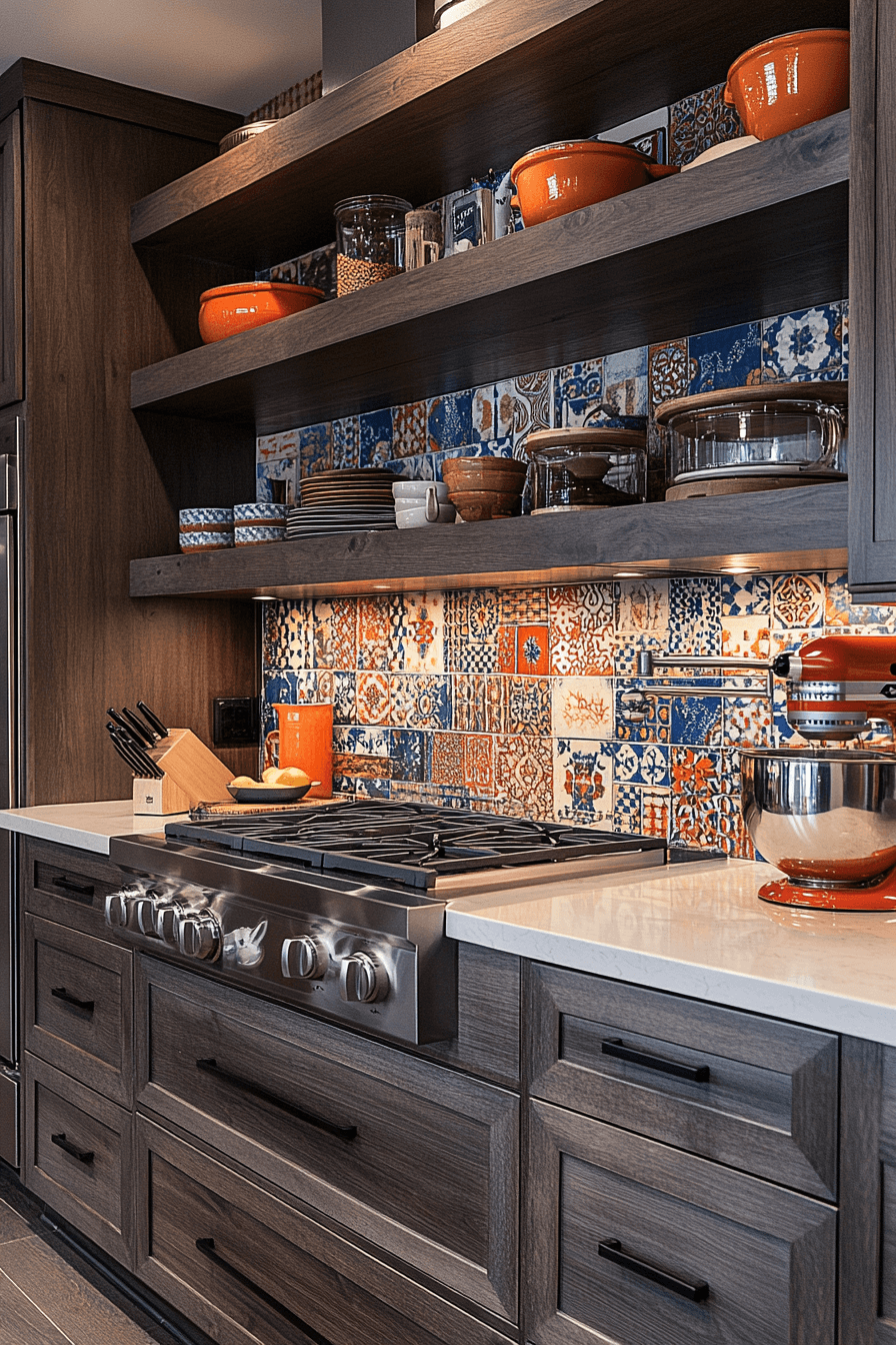 brown cabinets kitchen