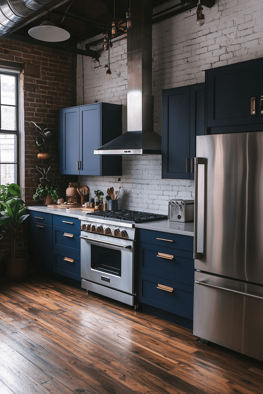 navy blue kitchen cabinets