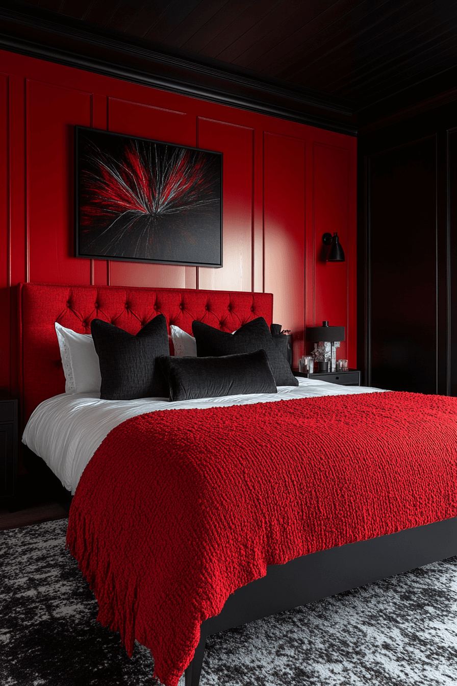Red and black bedroom ideas