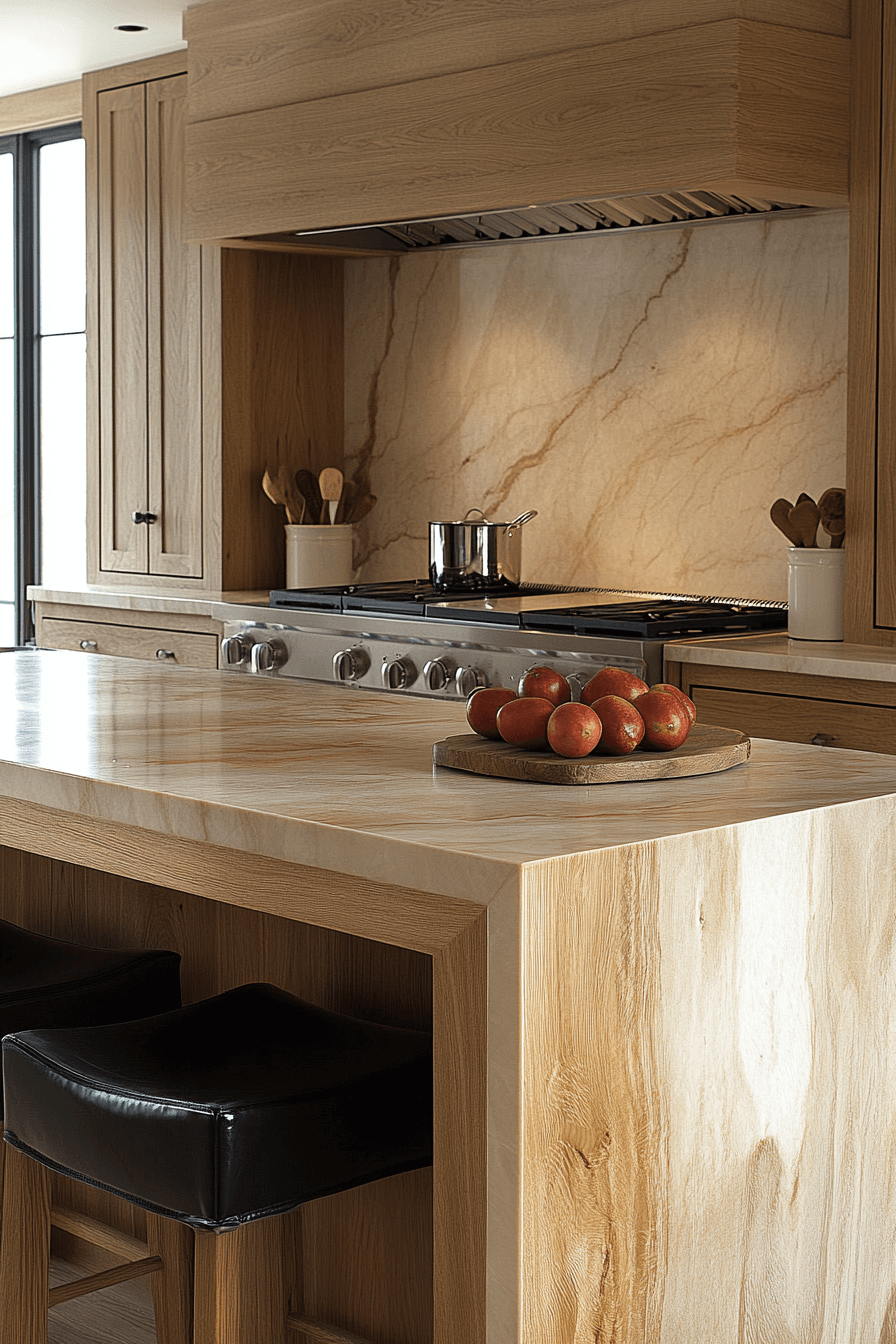 natural wood kitchen cabinets