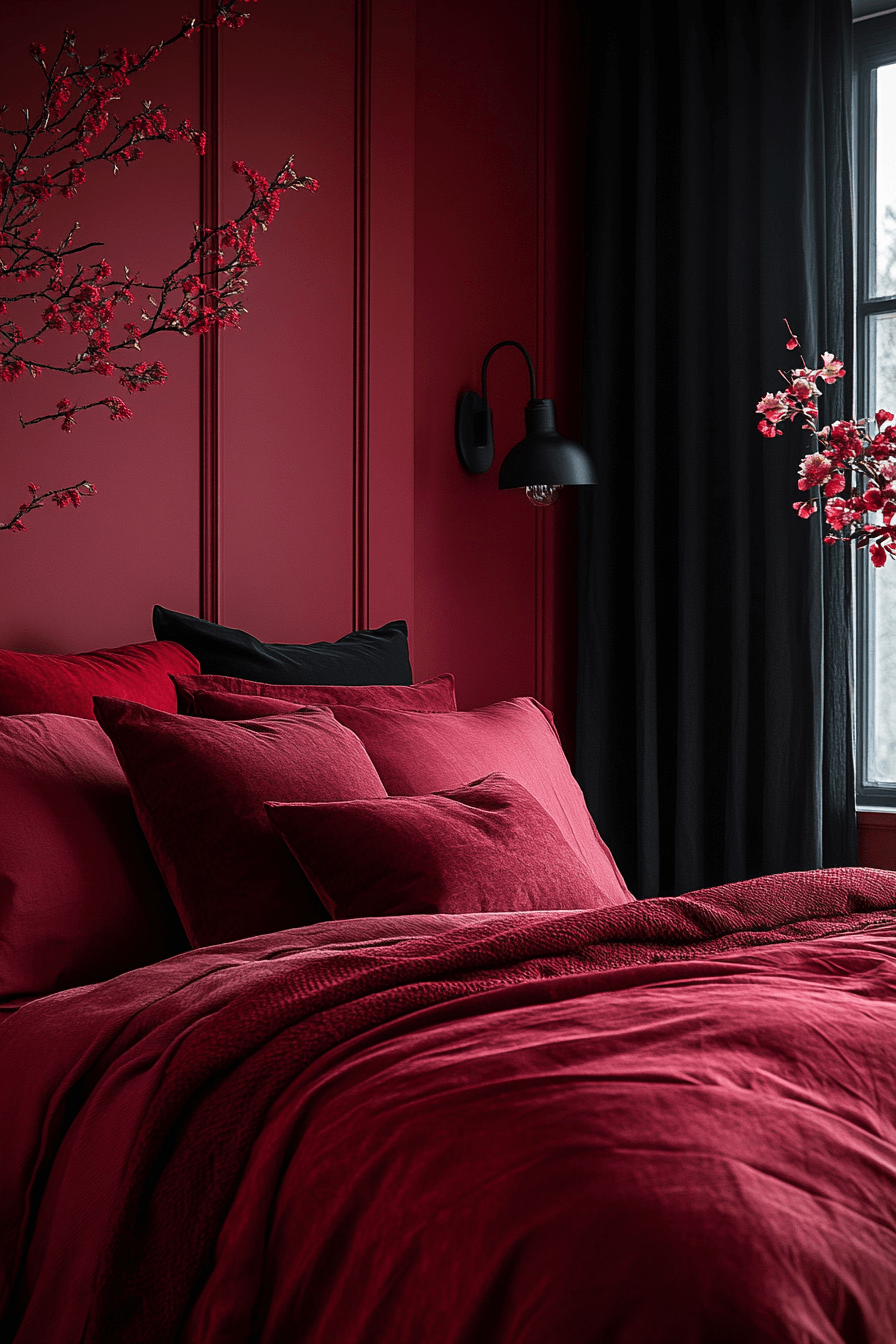 Red and black bedroom ideas