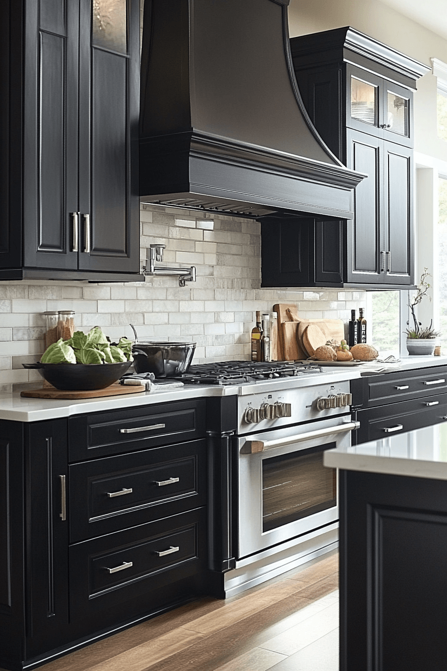 dark wood kitchen cabinets