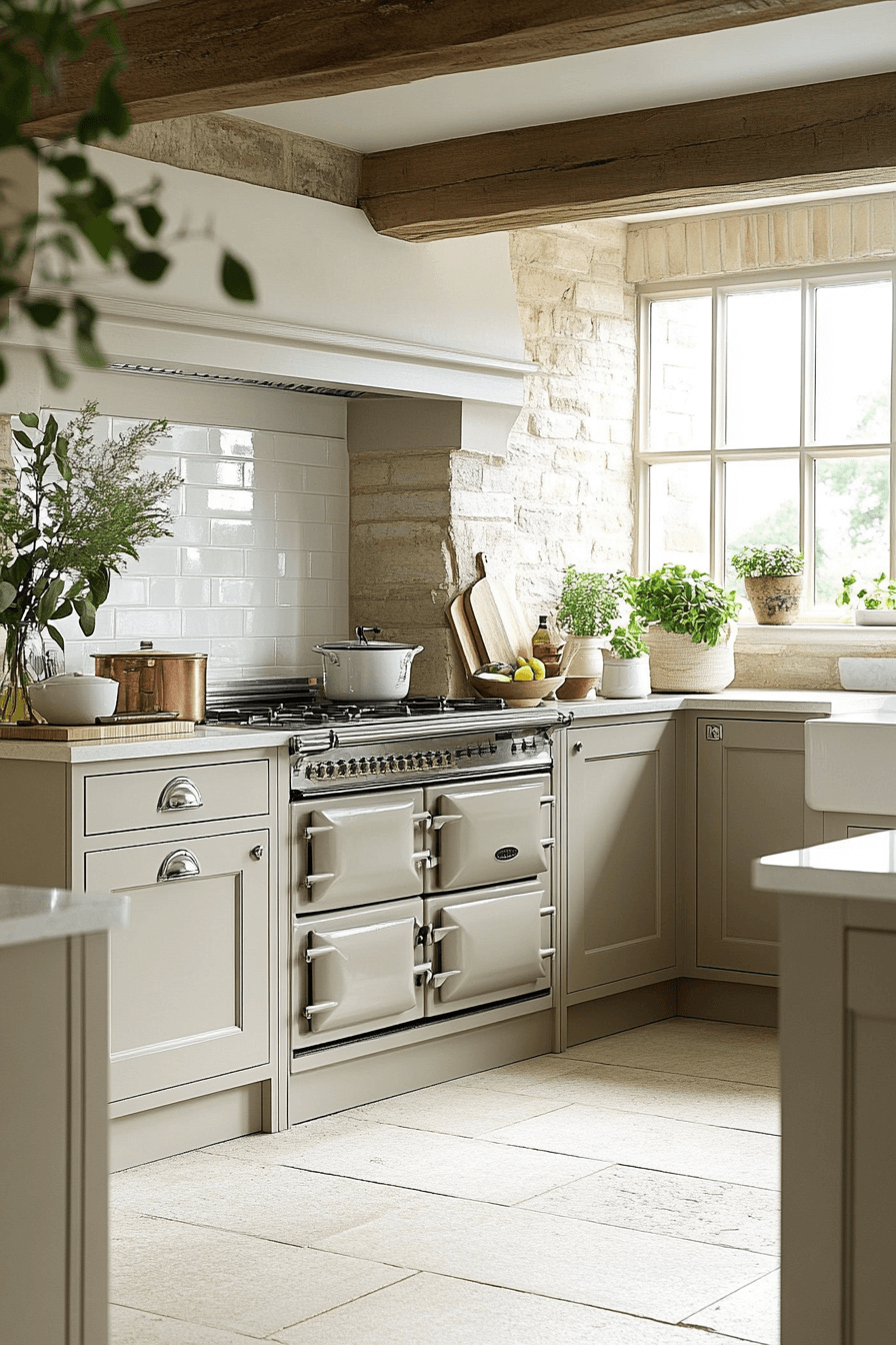 greige kitchen cabinets