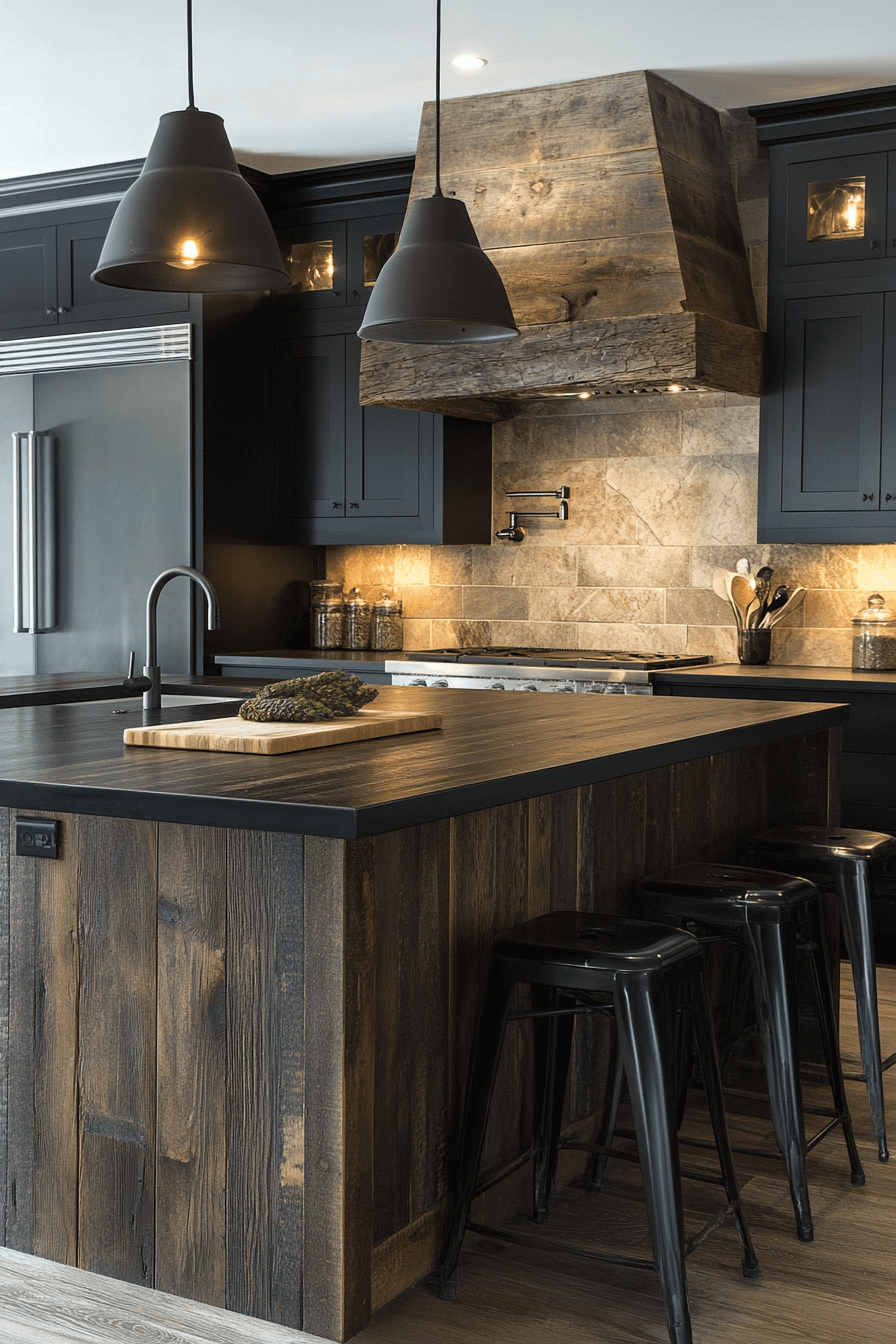 dark wood kitchen cabinets