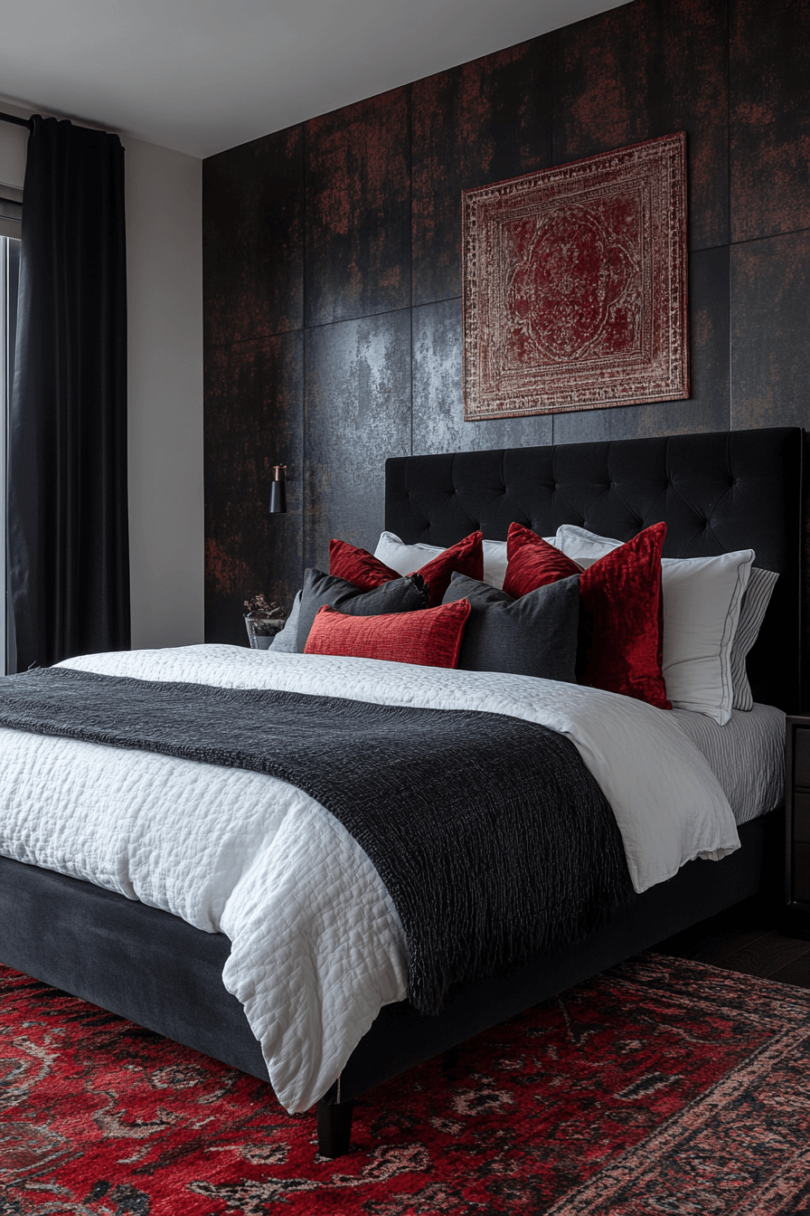 Red and black bedroom ideas