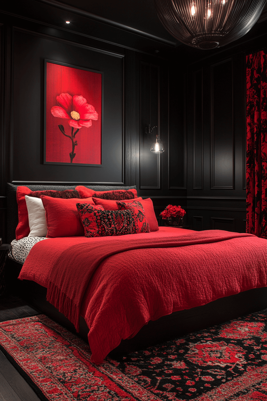 Red and black bedroom ideas
