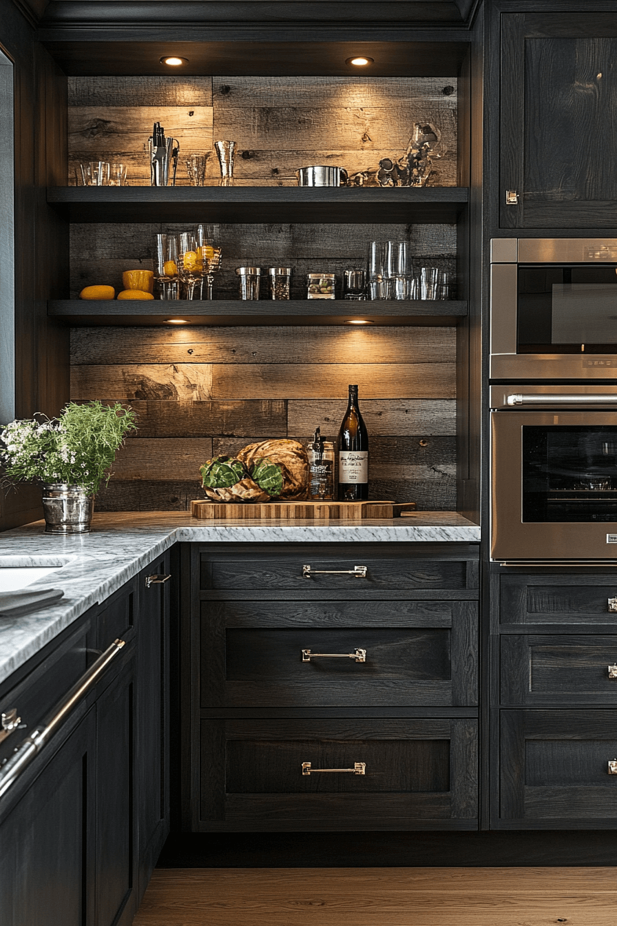 dark wood kitchen cabinets