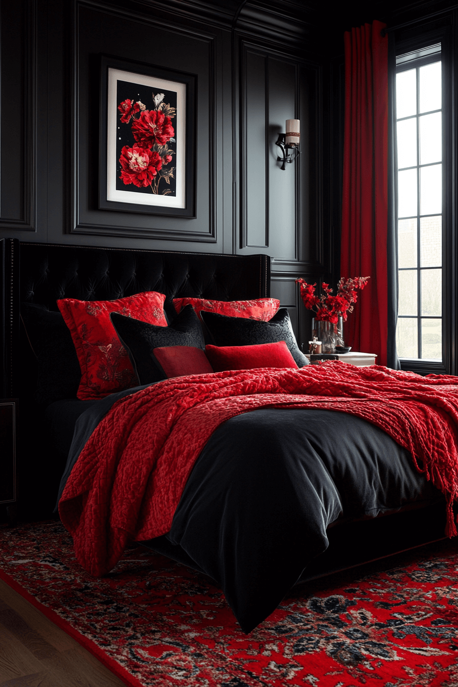 Red and black bedroom ideas