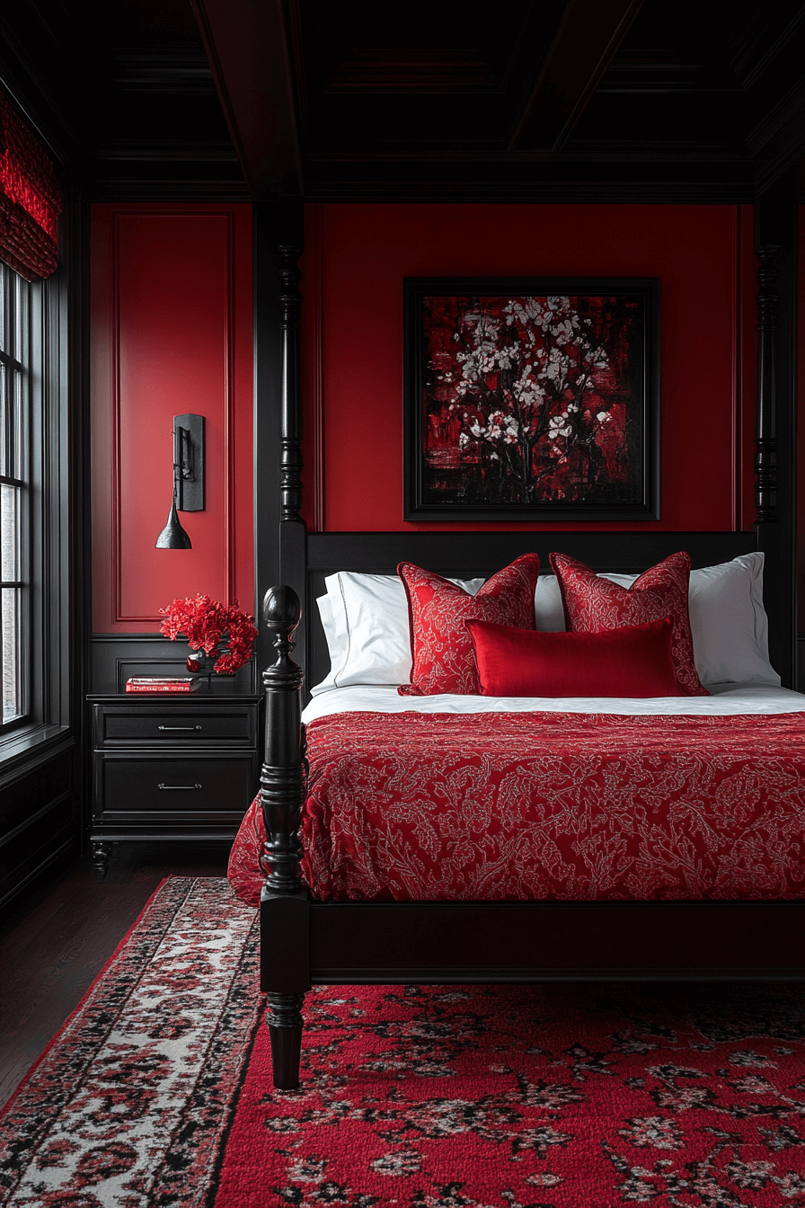 Red and black bedroom ideas