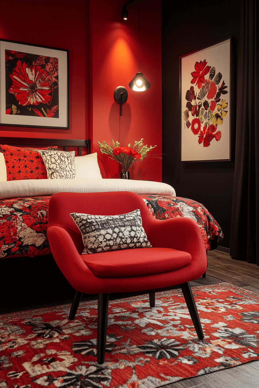 Red and black bedroom ideas