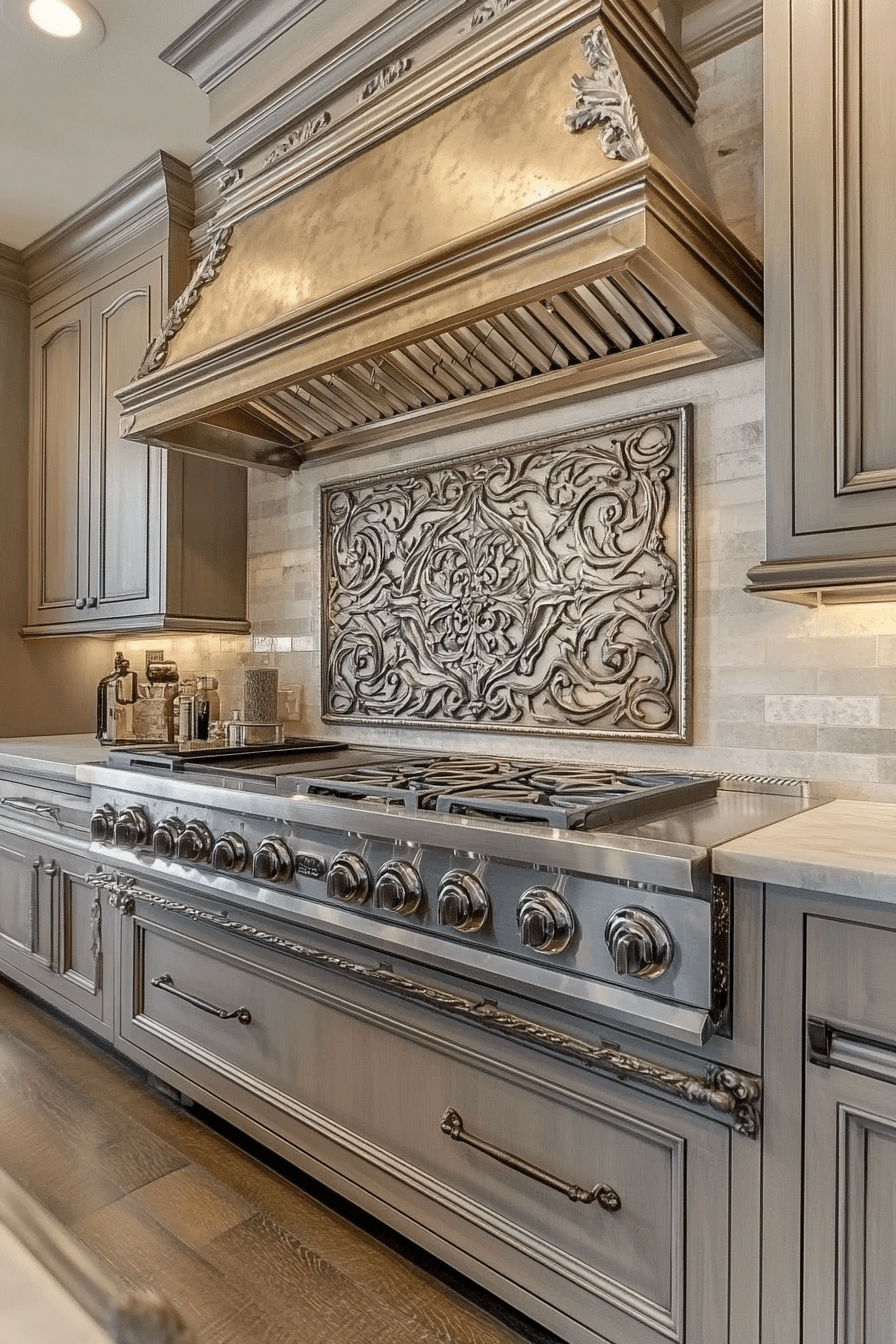 greige kitchen cabinets