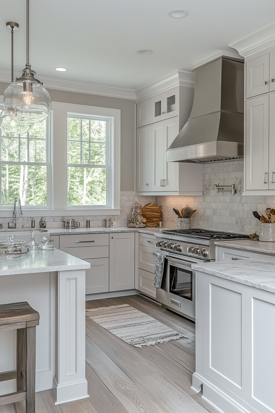 light gray kitchen cabinets