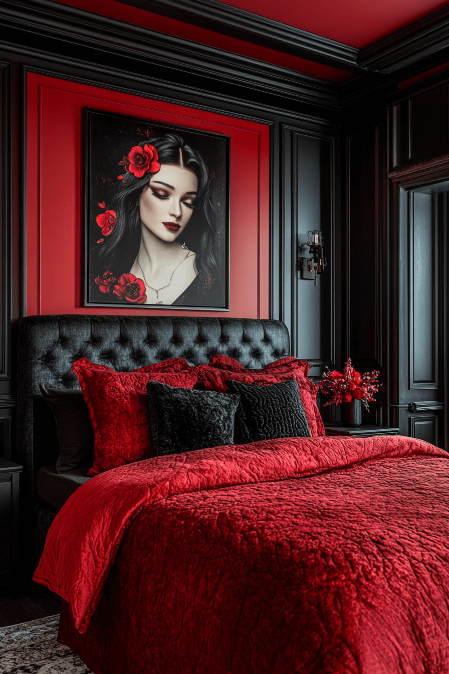 Red and black bedroom ideas