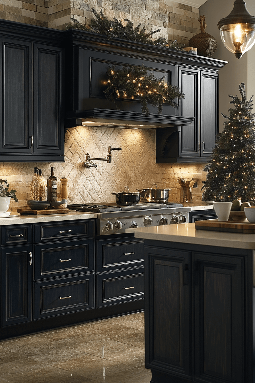 navy blue kitchen cabinets